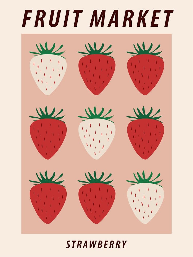 Fruit Market Strawberry, Fruit art