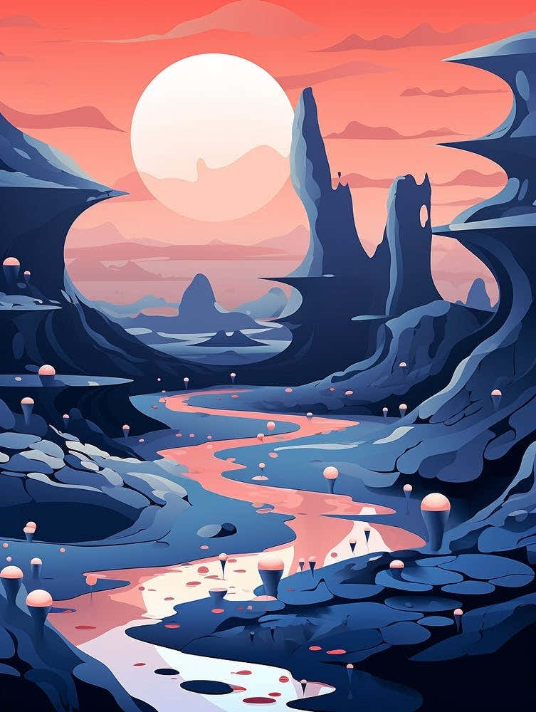 Alien Landscape Abstract Minimalist 1