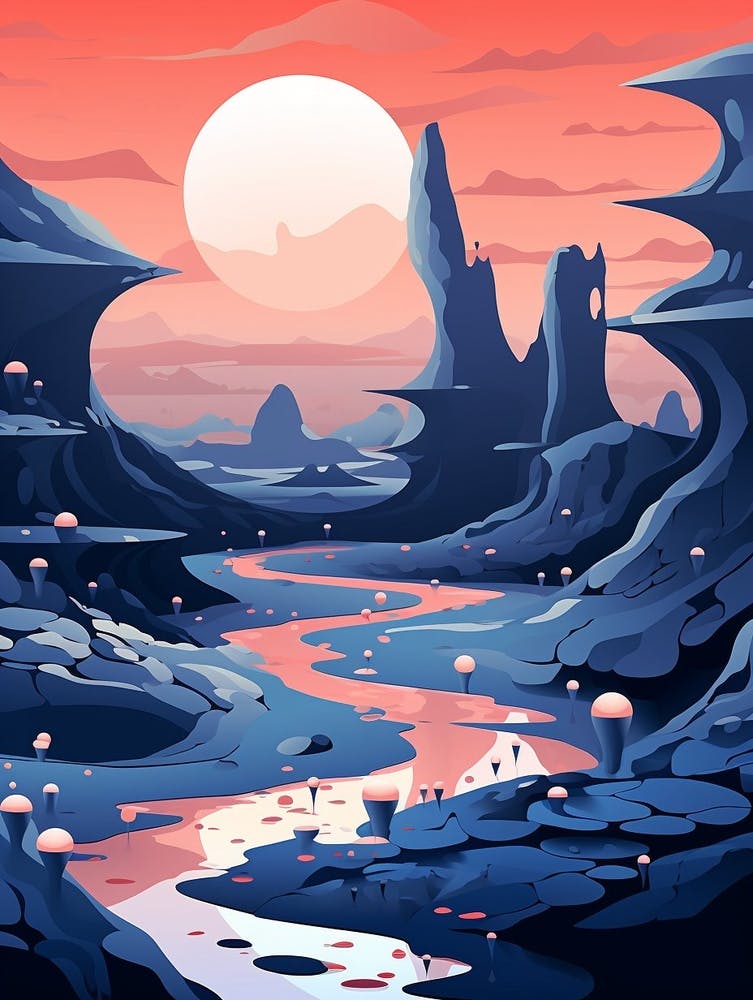 Alien Landscape Abstract Minimalist 1