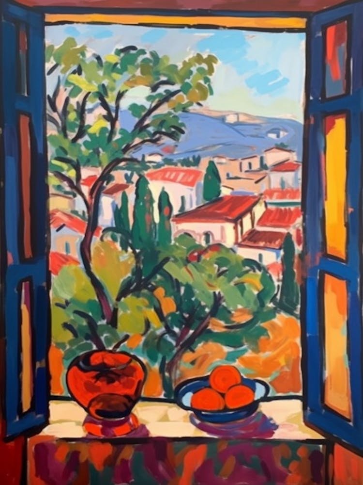 Window Athens Greece In The Style Of Matisse 4