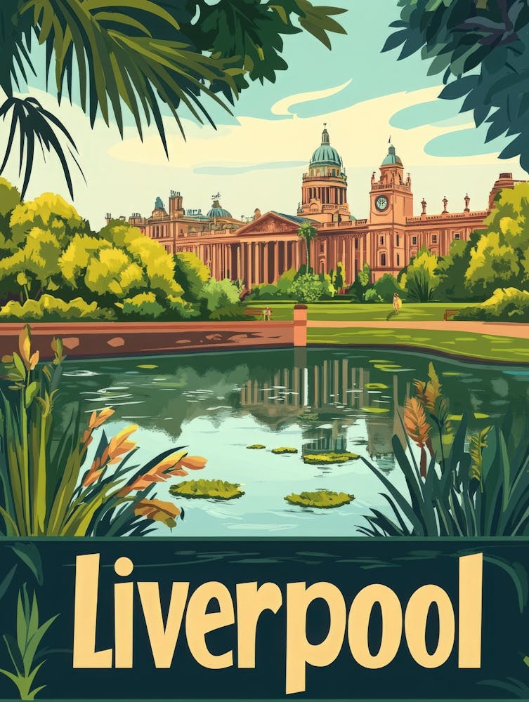 Aihrgdesign Une Affiche de Voyage Mid-Century Moderne Pour Liverpool 1