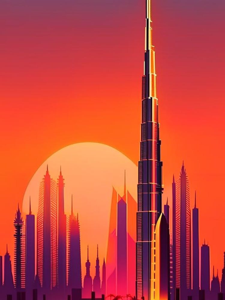 The Burj Khalifa Dubai Sunset