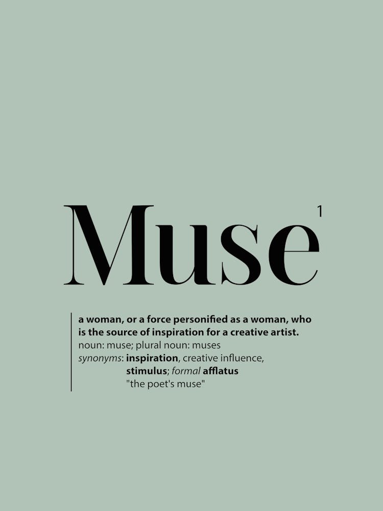 Muse. Dictionary Definition of Word. Sage Green