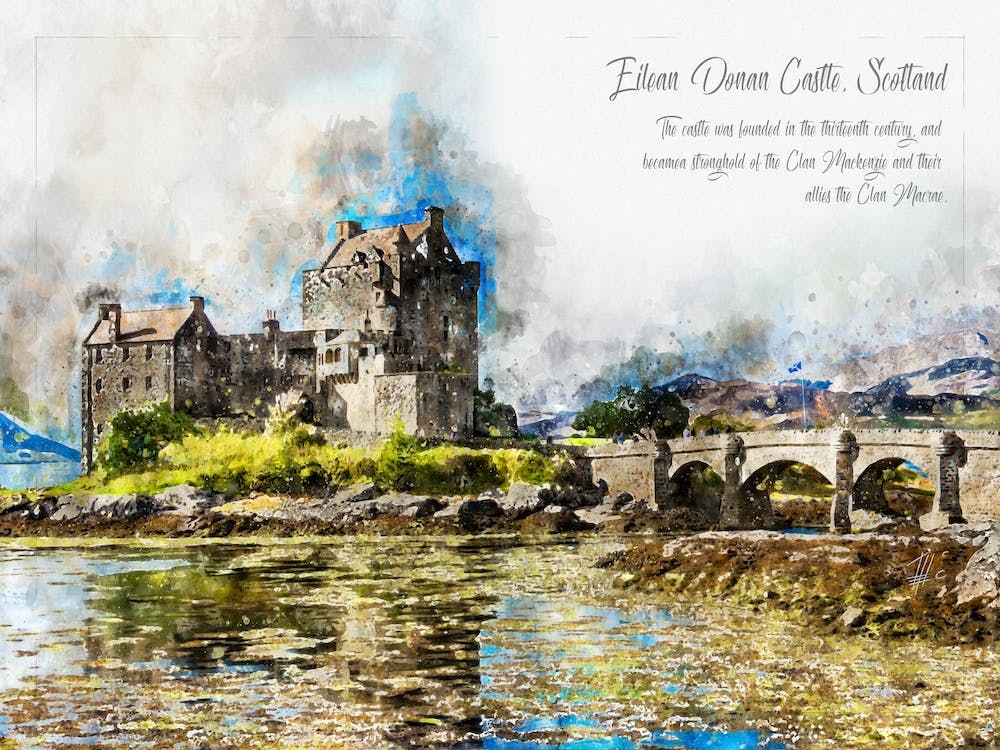 Eilean Donan Castle, Watercolor
