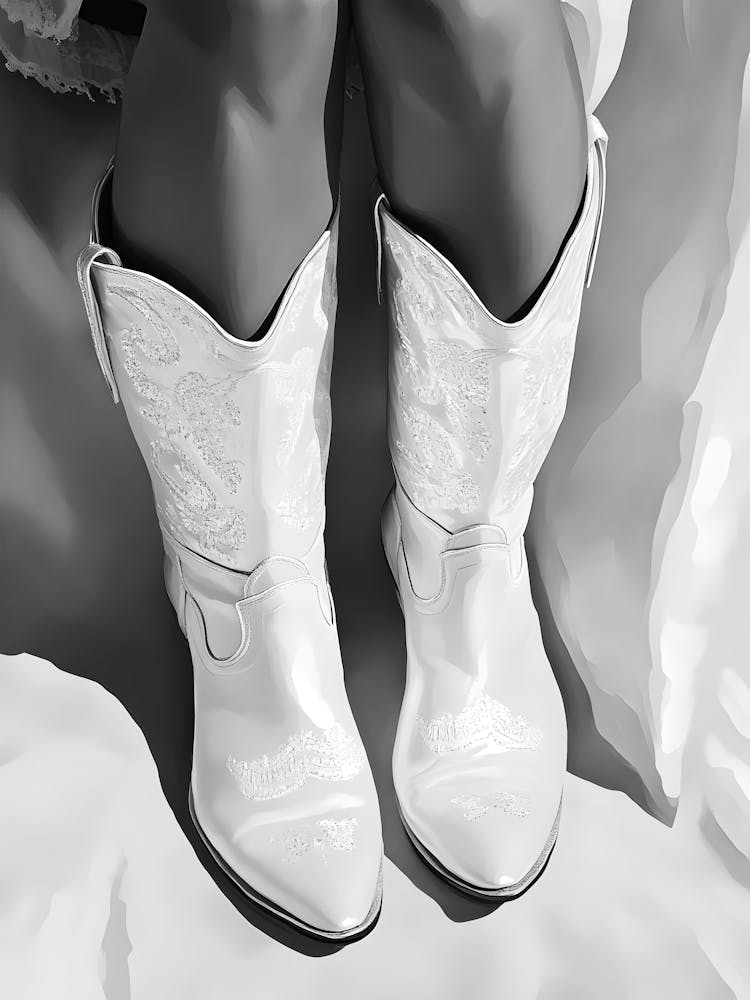Bottes de cow-boy blanches
