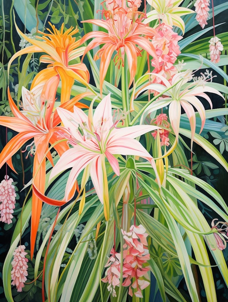 Tropical Plant Painting Spider Plant 3