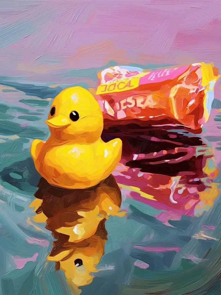 Rubber Duck Oil Painting