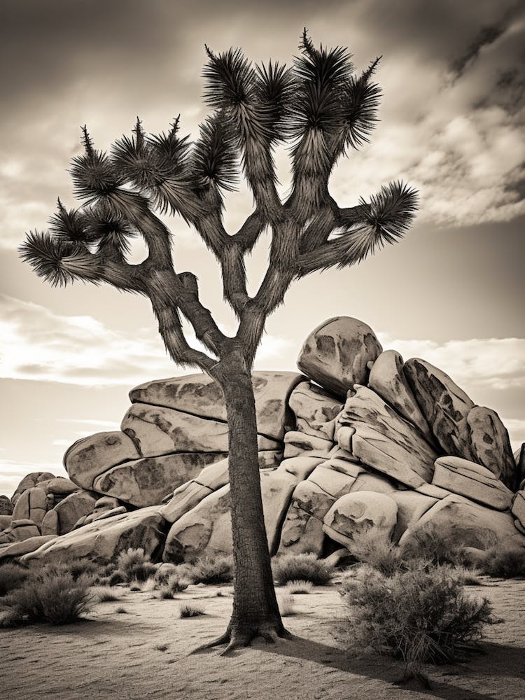 Joshua Tree In Mountain Foothill In South Western Style (1)
