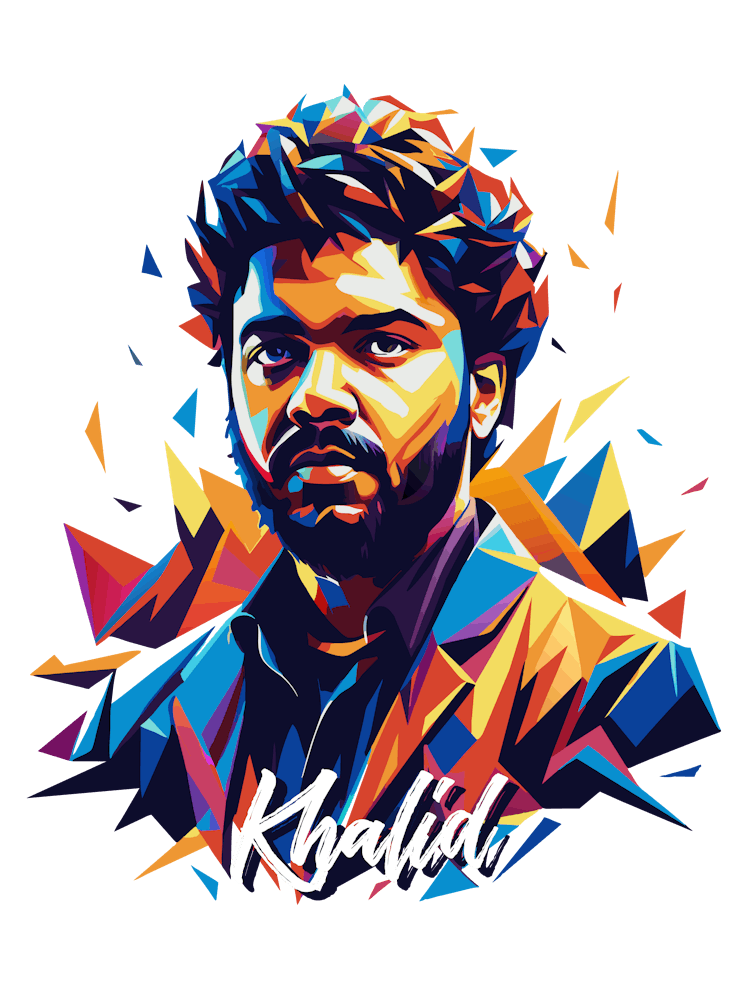 Khalid 01 Portrait Music Icon Style WPAP Pop Art
