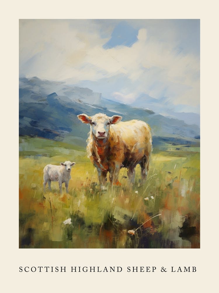 Scottish Highland Sheep & Lamb