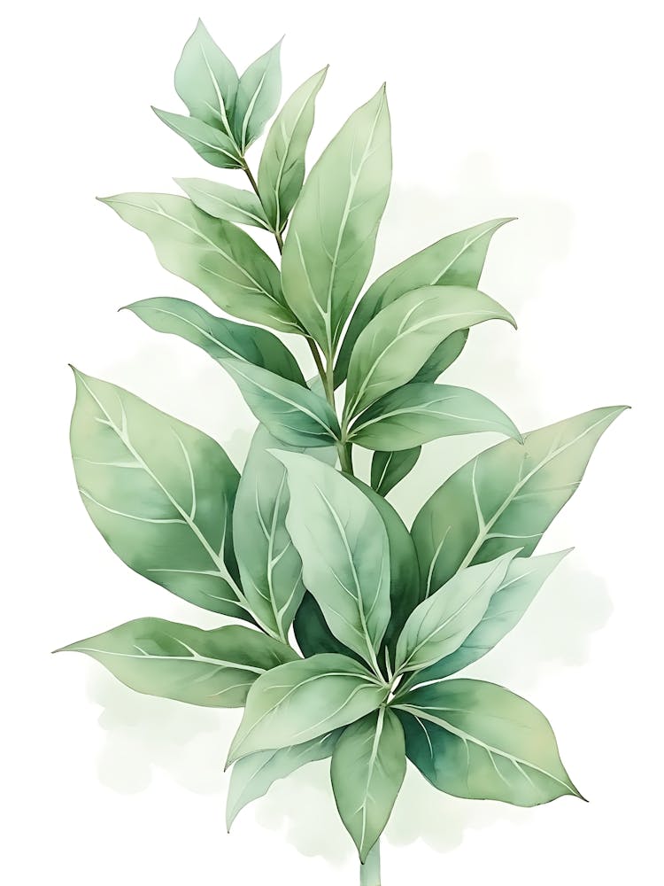 Soft Sage Green Stem Study