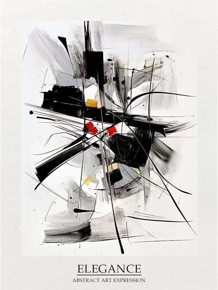 Elegance Abstract Black And White 1 Poster