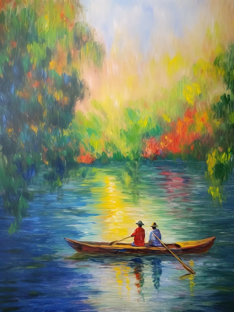 Canoeing In The Style Of Monet 1
