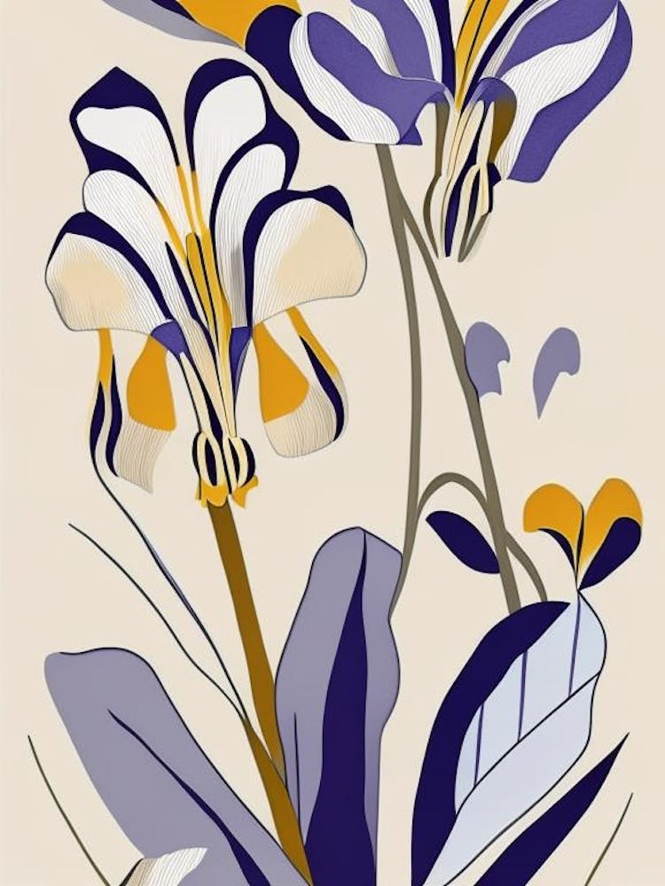 Iris Wildblume Moderne gedämpfte Farben