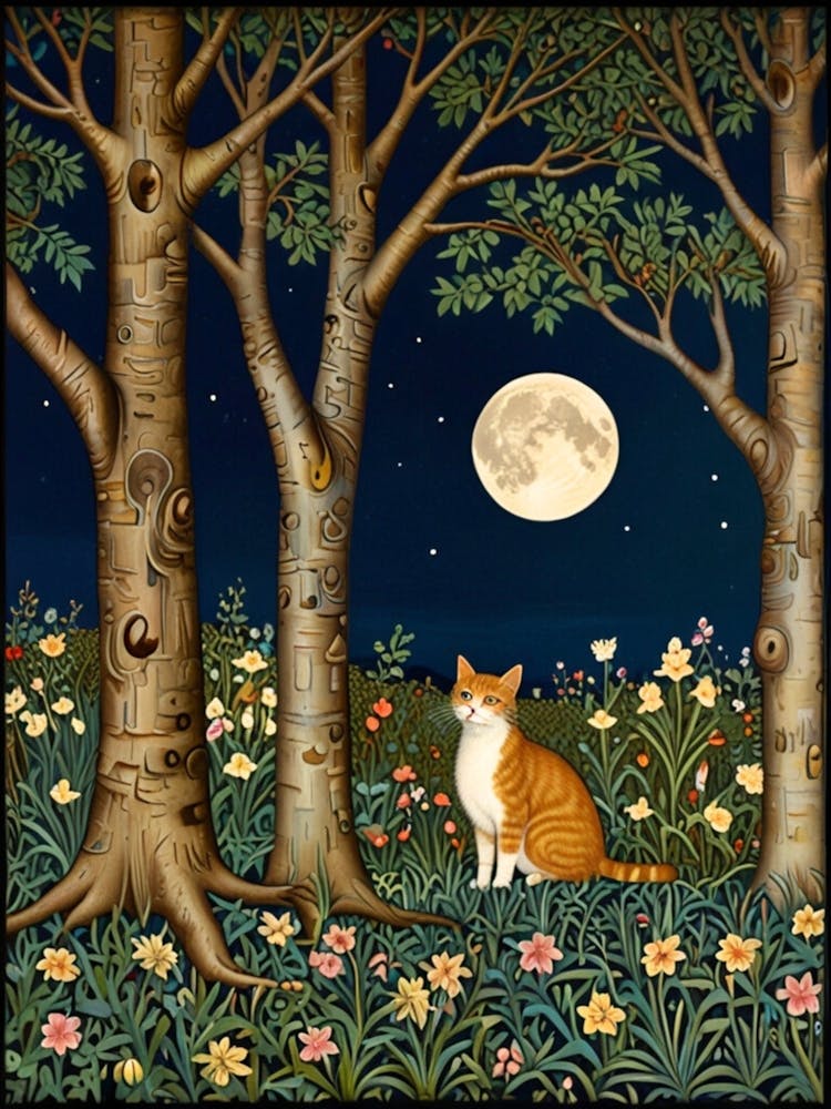 Cat In The Woods William Morris