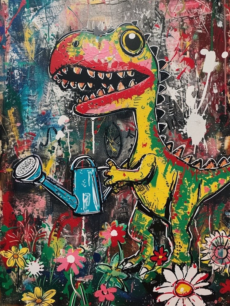 Abstract Dinosaur In The Garden 1