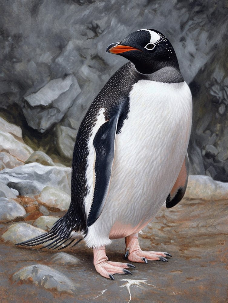 Adlie Penguin Ross Island Oil Painting 3