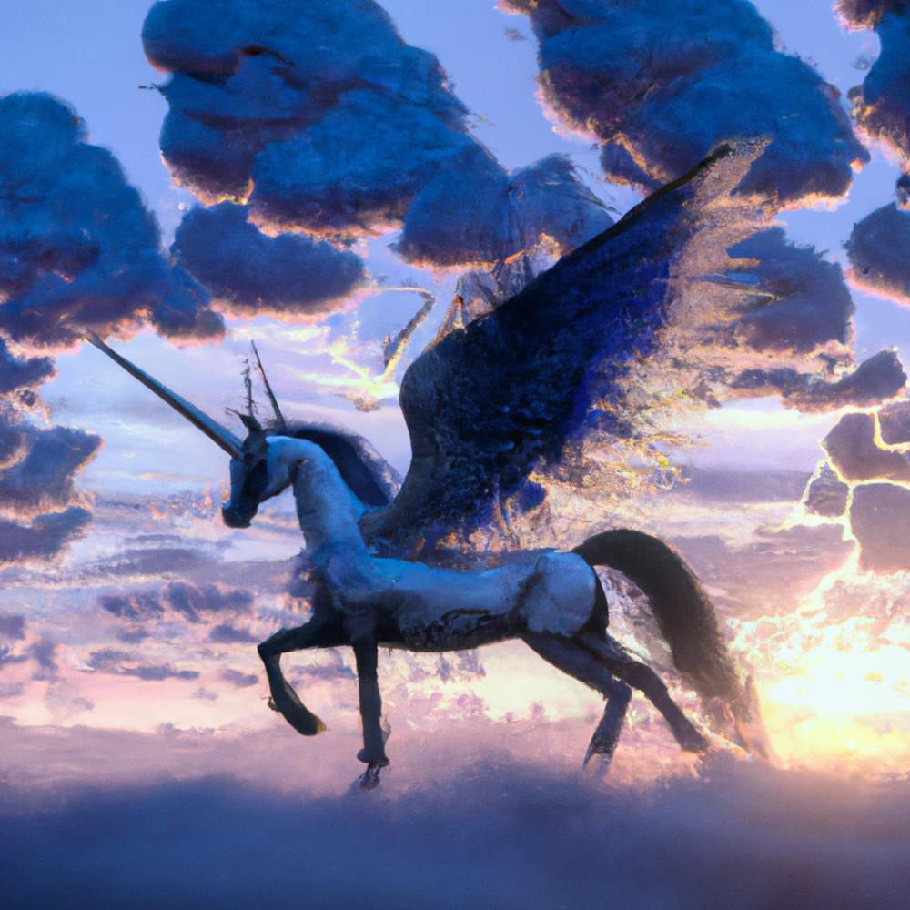 Unicorn At Sunset
