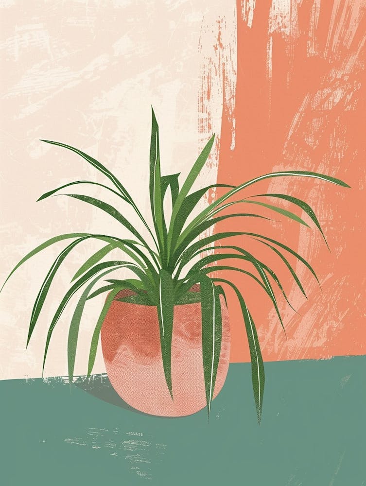 Spider Plant Minimalist Illustration 8