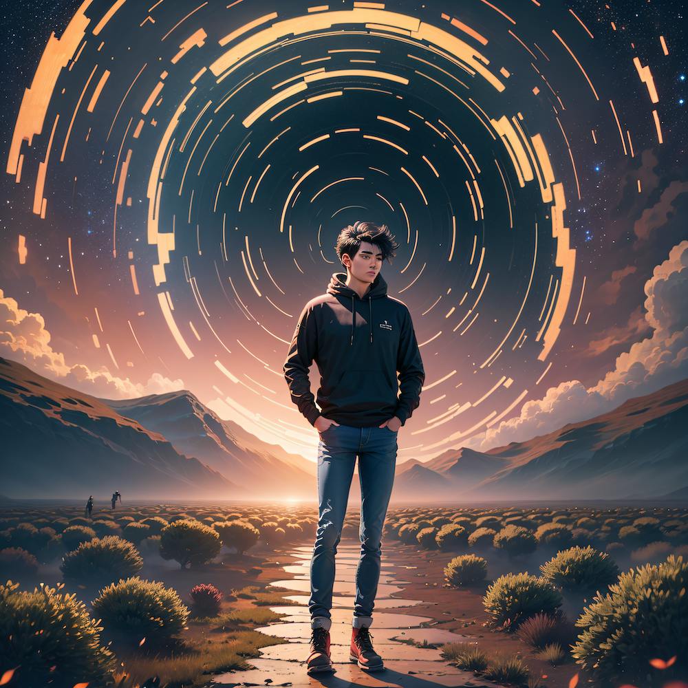 Man Standing On A Path