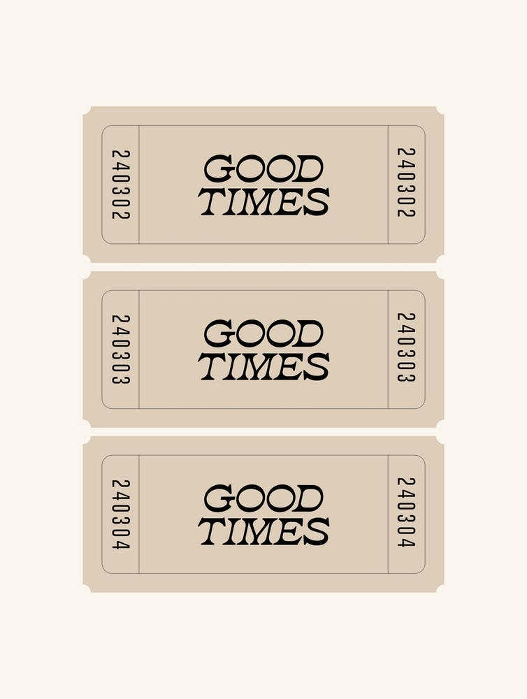 Beige Good Times Retro Ticket