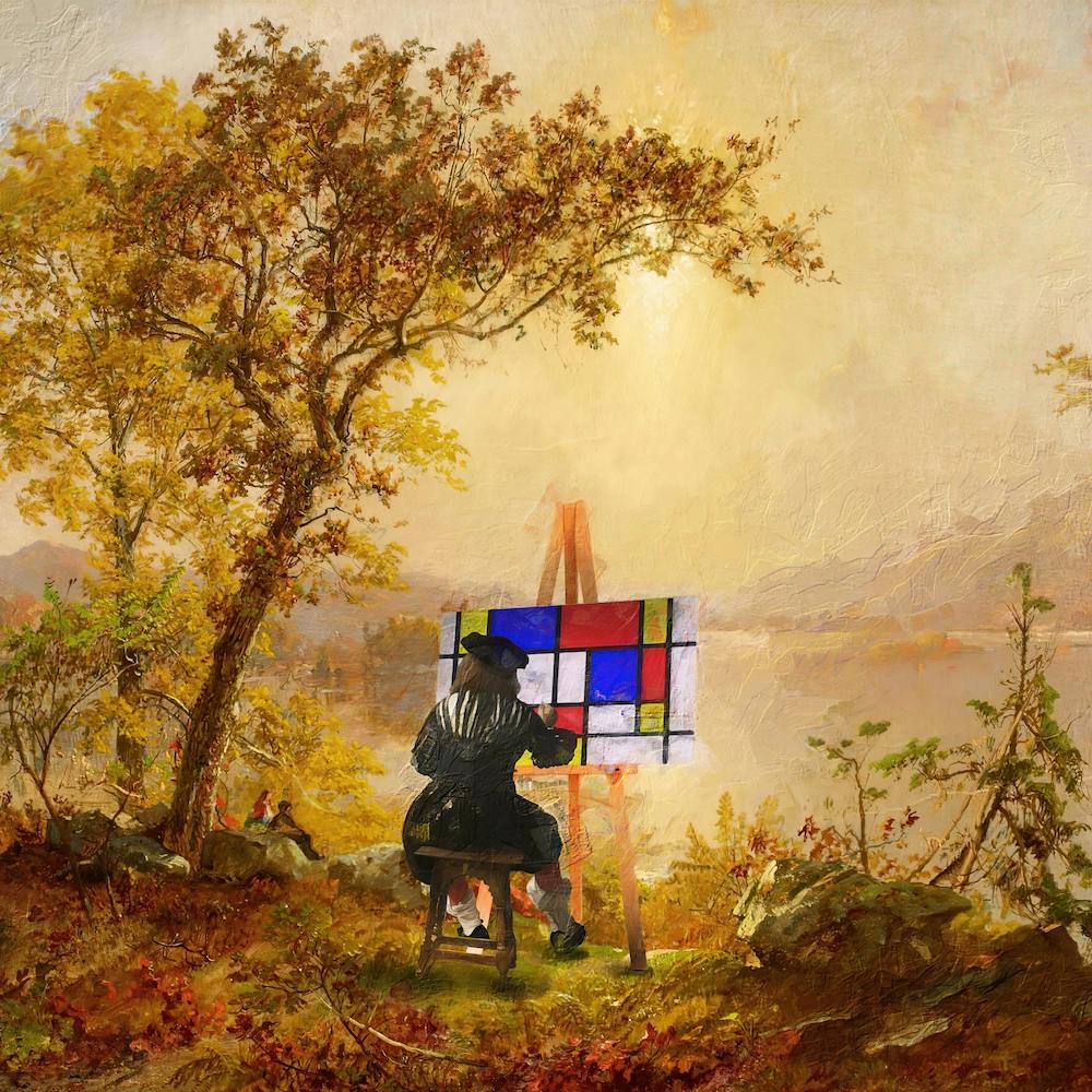 Authentic Cubist Landscape Square