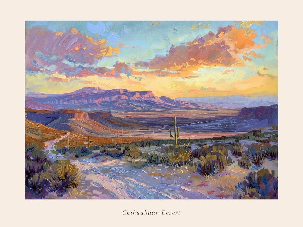 Western Sunset Landscapes Chihuahuan Desert Texas 1 Poster