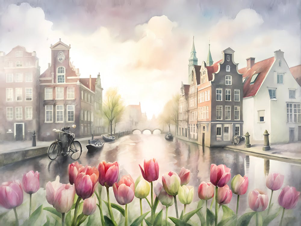 Amsterdam Netherlands A Vintage Image Of The Can