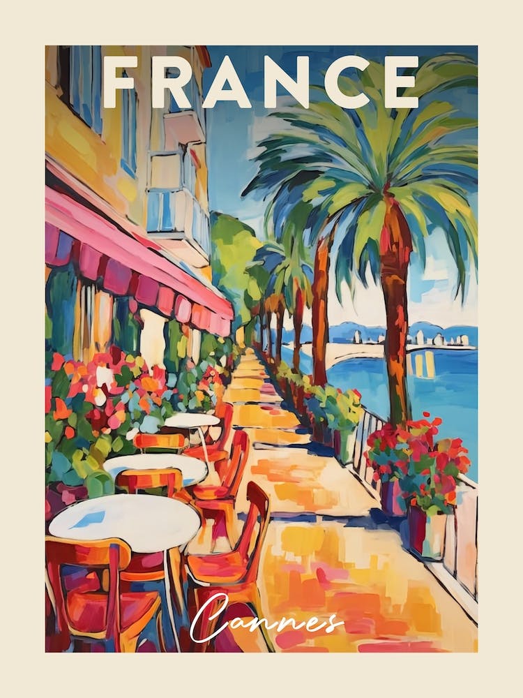 Cannes France 7 Fauvist Painting  Travel Poster