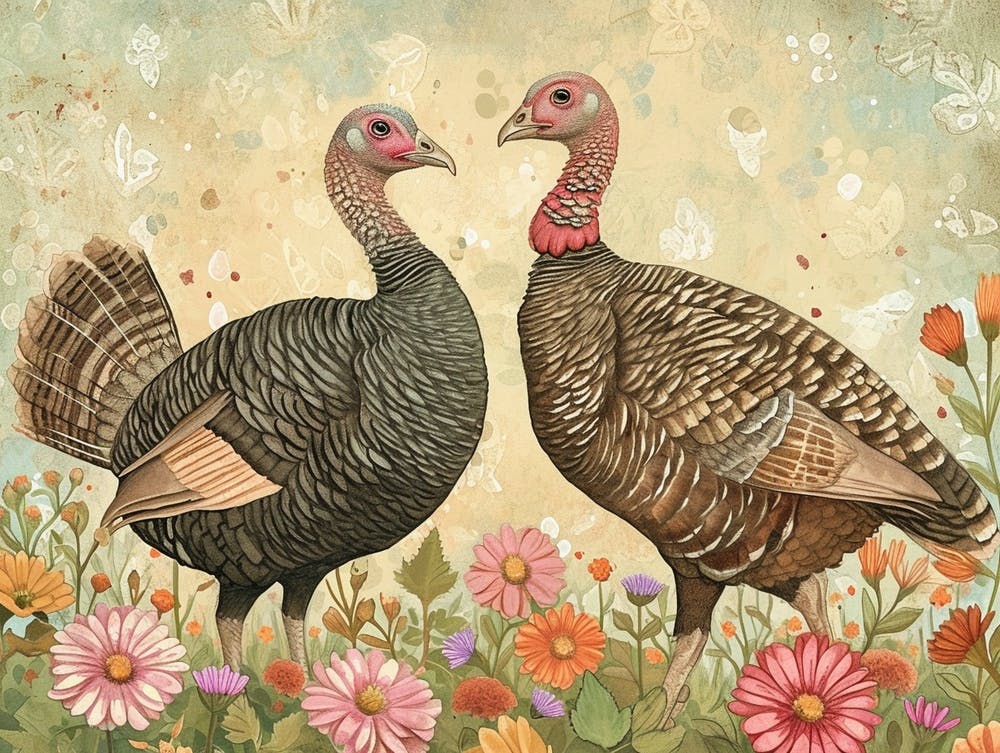 Floral Animal Illustration Turkey 1