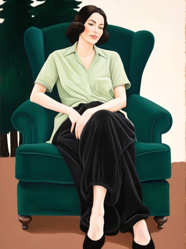 Woman In A Green Chair 3