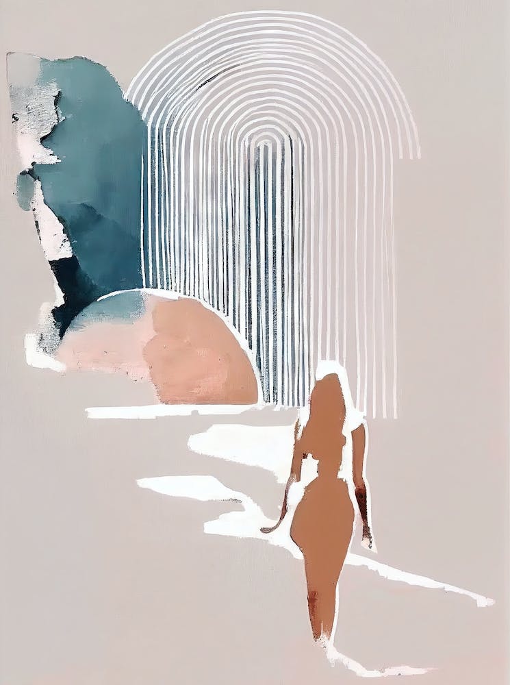 Transcending Woman - Abstract Minimal Boho Beach
