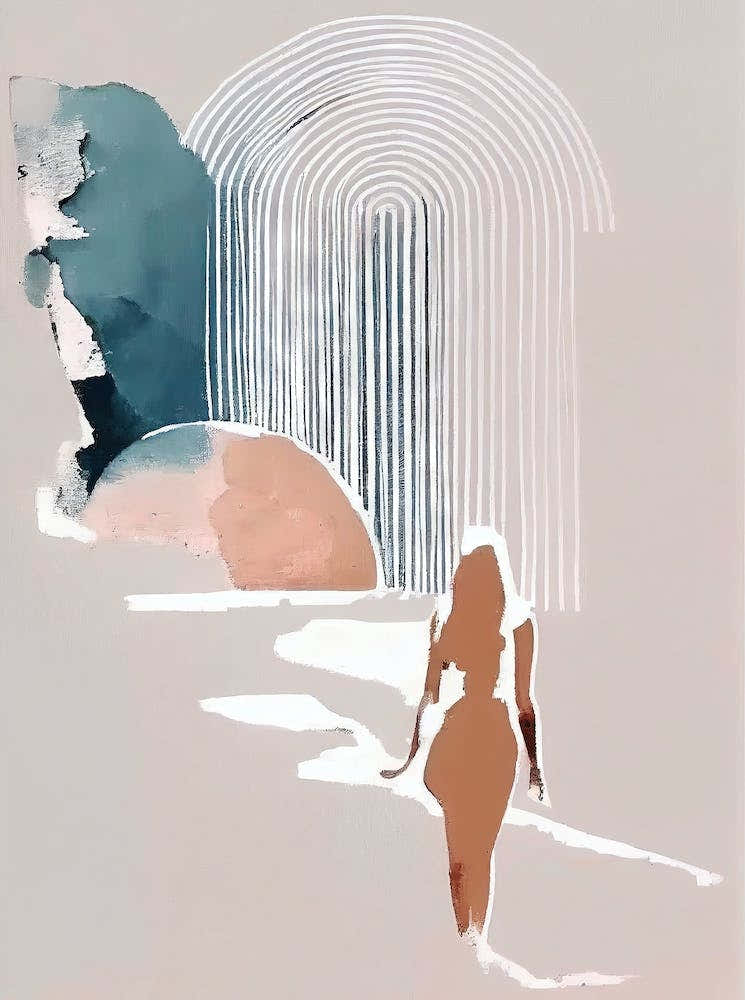 Transcending Woman - Abstract Minimal Boho Beach