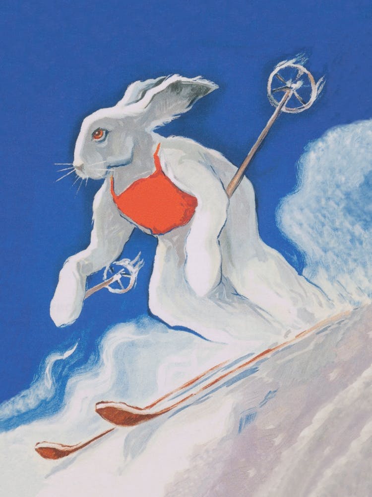Ski Bunny Vintage Ski Poster