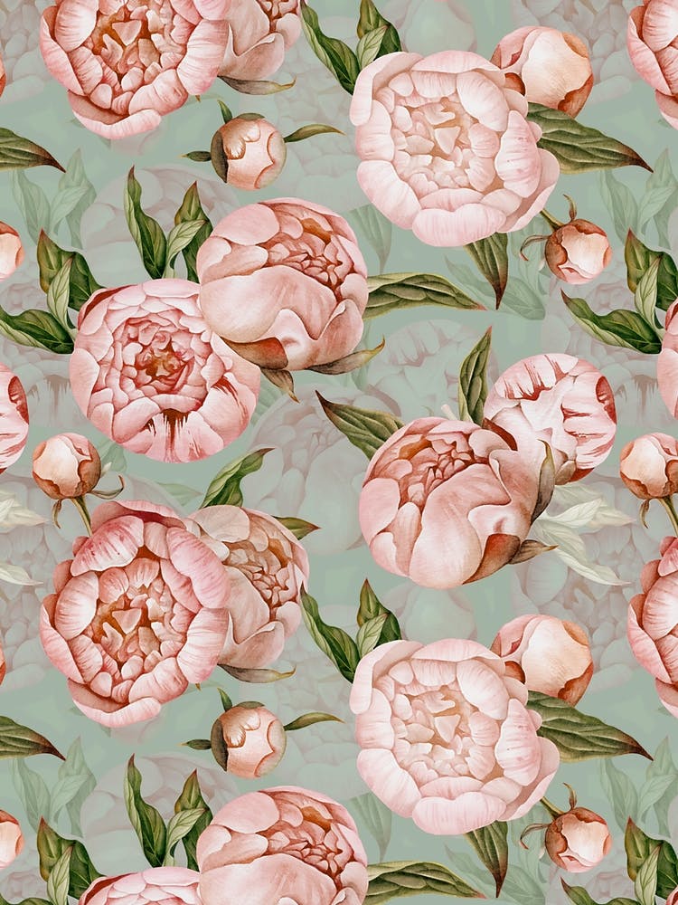 Sepia Peach Peonies 