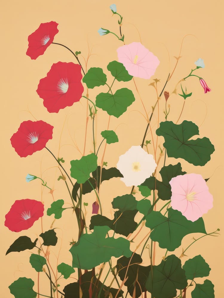 Morning Glories Flower Big Bold Illustration 4