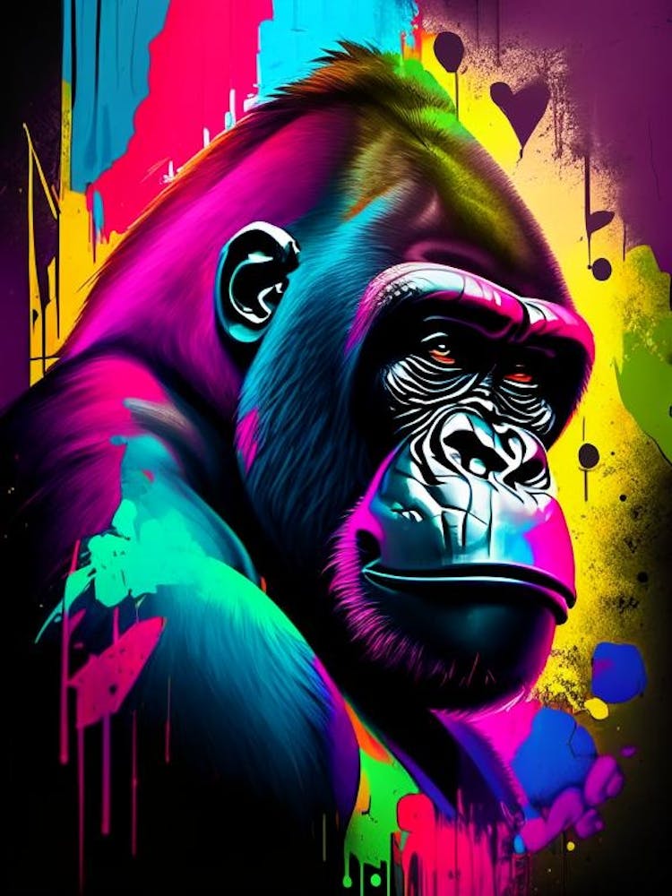 Gorilla In Front Of Graffiti Wall Gorillas Tattoo 1