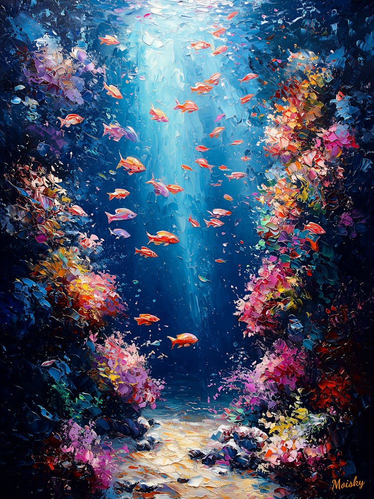 Under The Sea, Impressionist Oil Painting – Inspired by