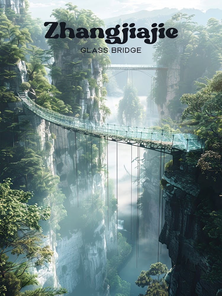 Zhangjiajie Glass Bridge Digital Travel Art