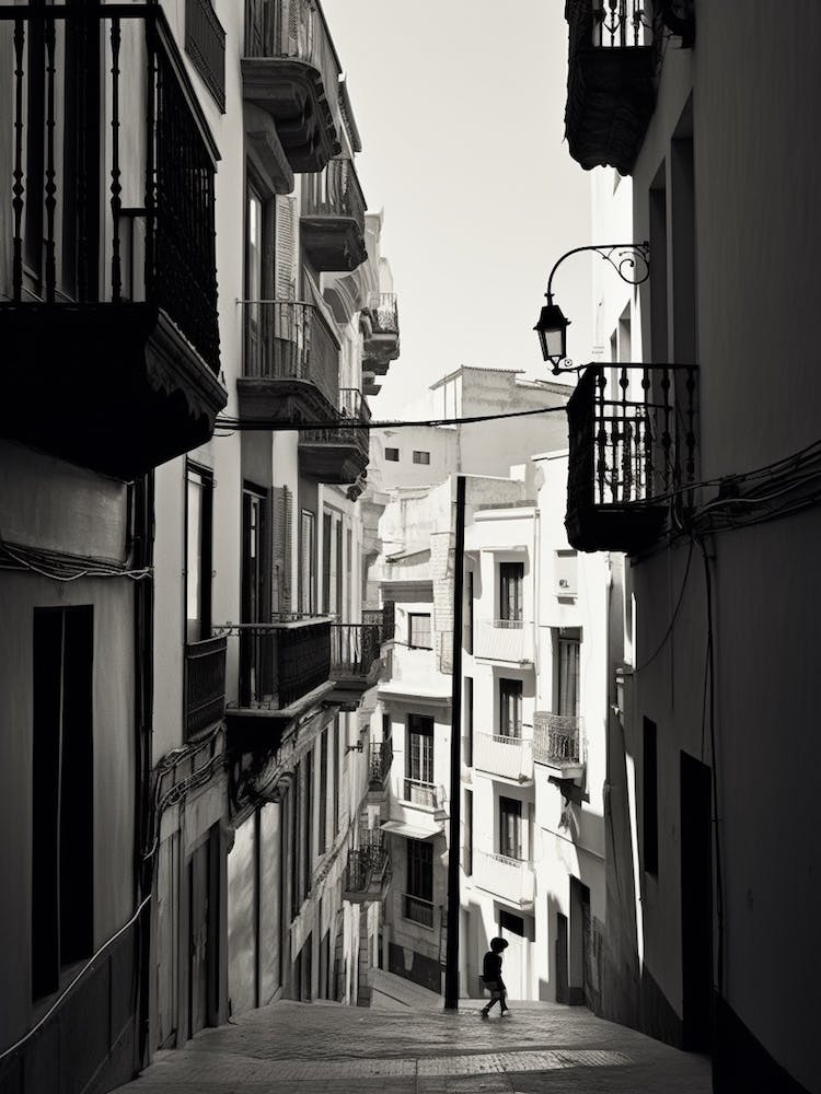 Malaga, Spain, Black And White Analogue Photography 3