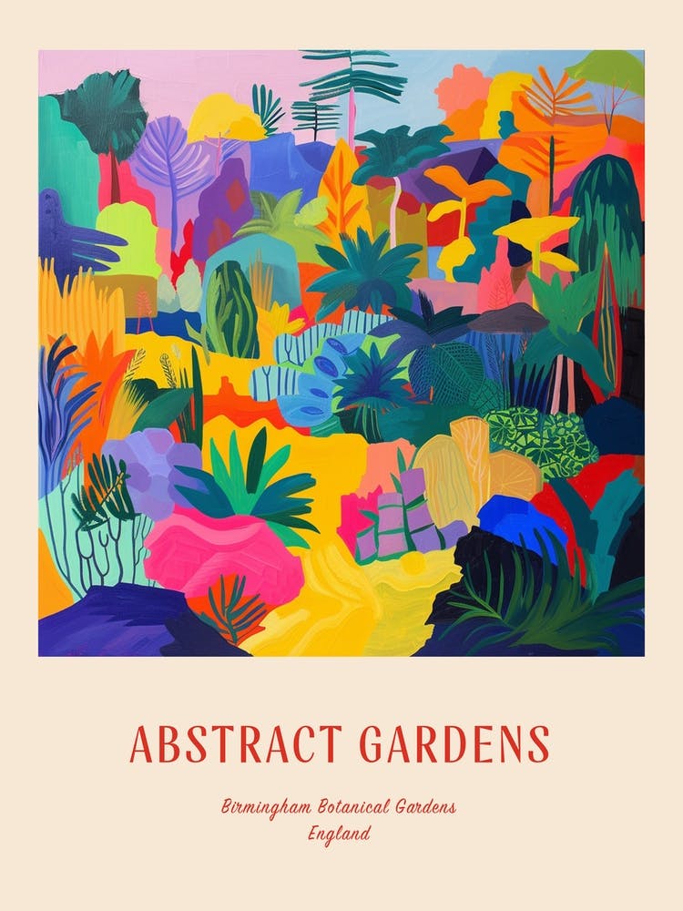 Colourful Gardens Birmingham Botanical Gardens 3 Red Poster