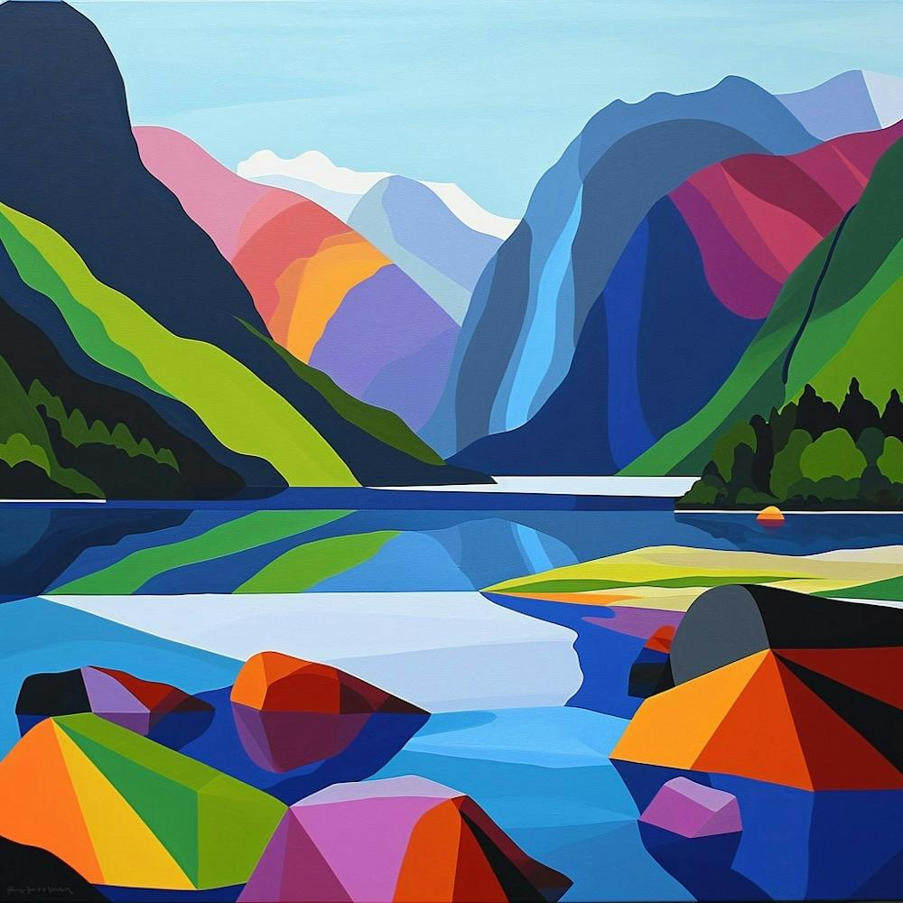 Colourful Abstract Fiordland National Park New Zealand 4