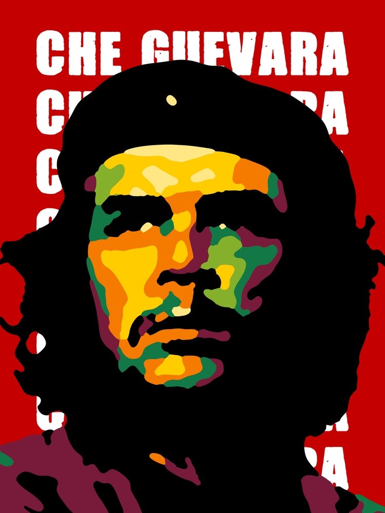 Che Guevara in bunter Pop-Art-Illustration