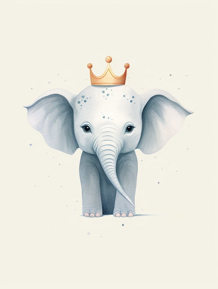 Little Elephant 1 Wearing A Crown