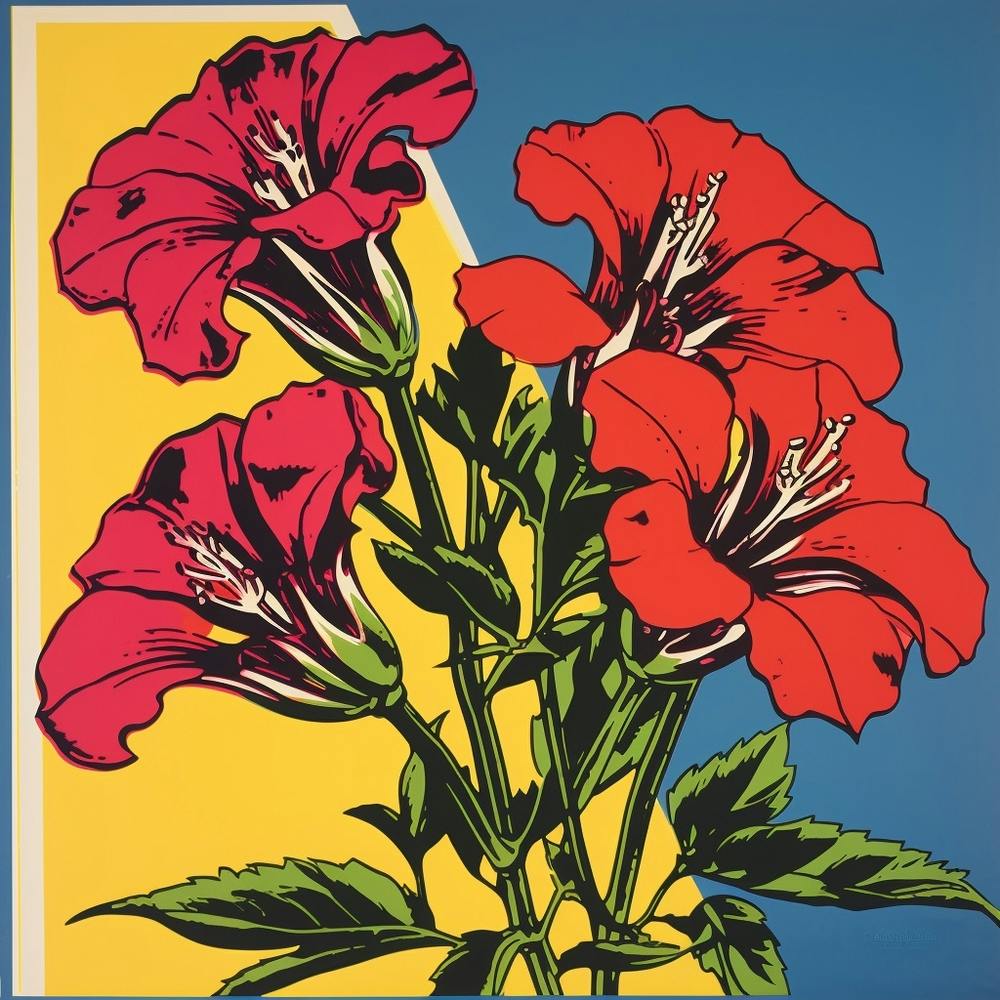 Gloriosa Lily 1 Pop Art Illustration Square