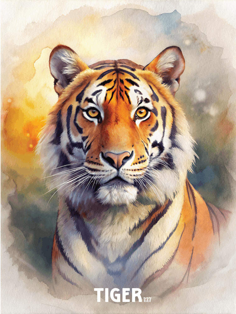 Tiger Watercolor Painting