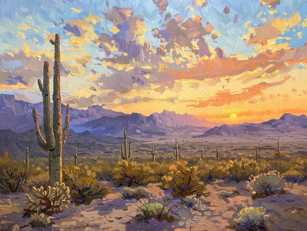 Western Sunset Landscapes Sonoran Desert 2