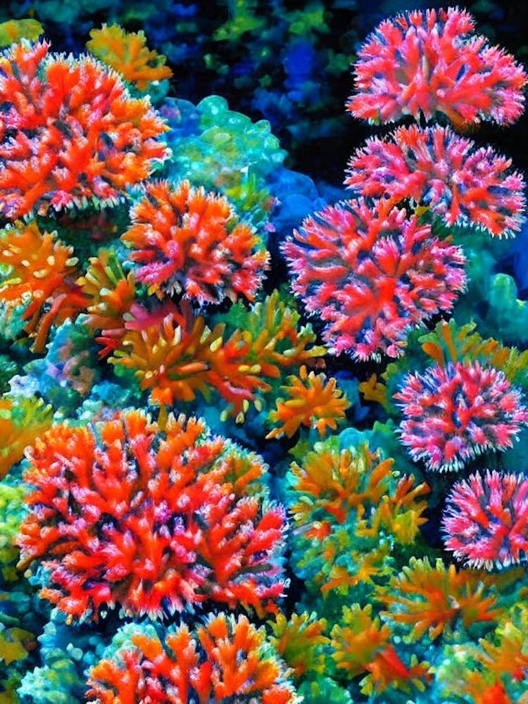 Acropora Cytherea Vibrant Painting