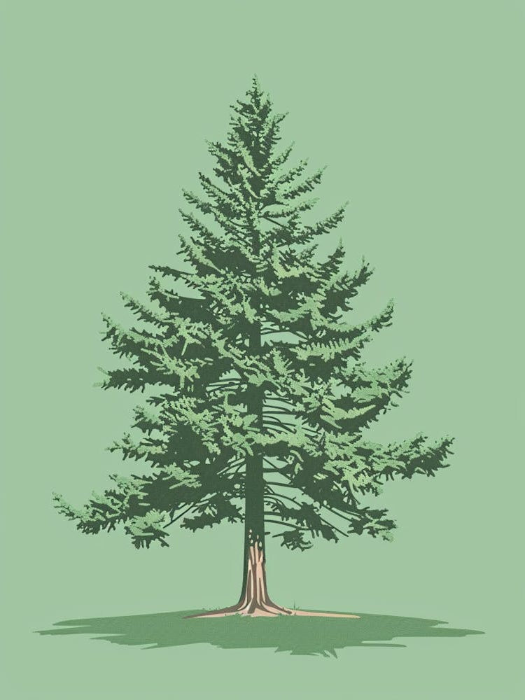 Spruce Tree Minimalistic Drawing 2