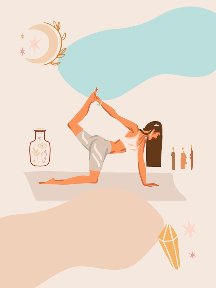 Yoga Woman. Boho Yoga Girl — boho poster, boho wall art